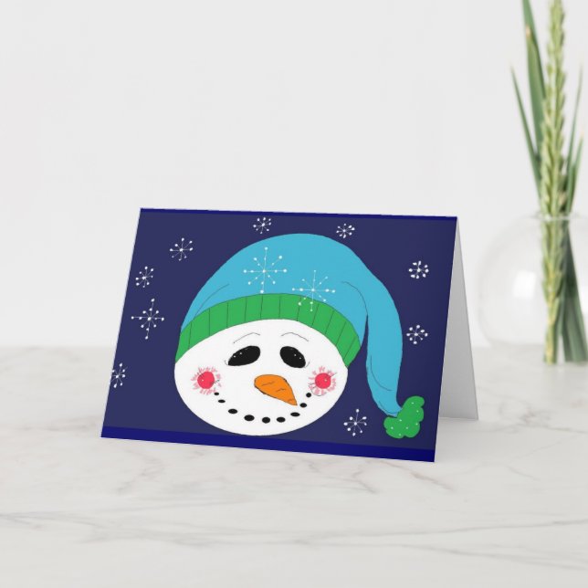 Cartes Pour Fêtes Annuelles Salutations Snowman (Devant)