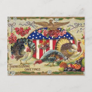 Cartes Pour Fêtes Annuelles Salutations vintages d'action de grâces