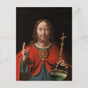 Cartes Pour Fêtes Annuelles Salvator Mundi avec le personnel bijoux et l'orbe