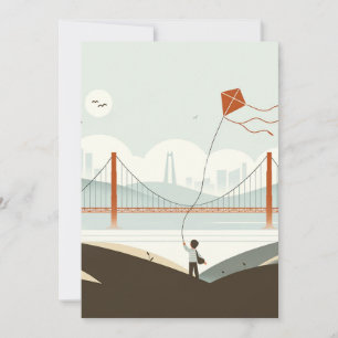 Cartes Pour Fêtes Annuelles San Francisco Breeze - Le cerf-volant de l'enfant