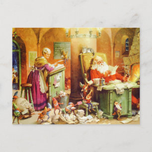 Cartes Pour Fêtes Annuelles Santa And Mrs. Claus at the North Pole