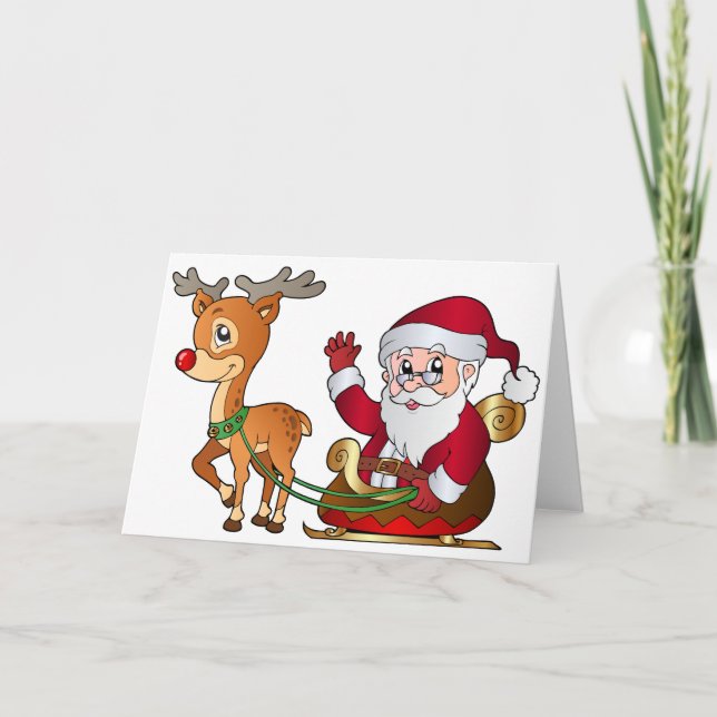 Cartes Pour Fêtes Annuelles Santa_and_Rudolph_PNG_Clipart_Image (Devant)