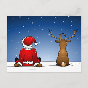 Cartes Pour Fêtes Annuelles Santa and Ruloph