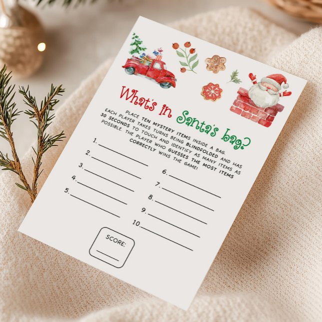 Cartes Pour Fêtes Annuelles Santa Christmas What's in Santa's Bag Game (Christmas Party Games)