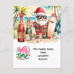 Cartes Pour Fêtes Annuelles SANTA CLAUS à Hawaii Beach pour Noël