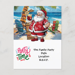 Cartes Pour Fêtes Annuelles SANTA CLAUS à Hawaii Beach pour Noël