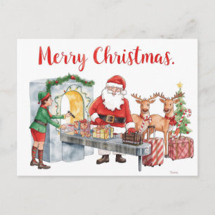 Cartes Pour Fêtes Annuelles Santa Claus à l'aéroport