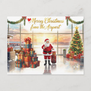 Cartes Pour Fêtes Annuelles Santa Claus à l'aéroport