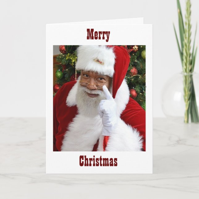 CARTES POUR FÊTES ANNUELLES SANTA CLAUS AFRICAIN AMÉRICAIN SOUHAITE (Devant)