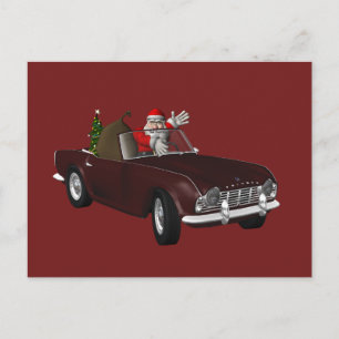 Cartes Pour Fêtes Annuelles Santa Claus aime Triumph TR4