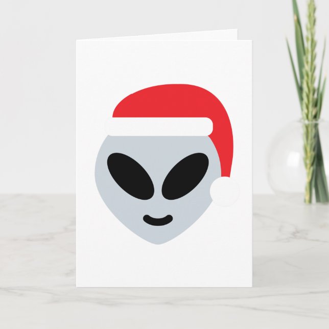 Cartes Pour Fêtes Annuelles santa claus alien emoji (Devant)
