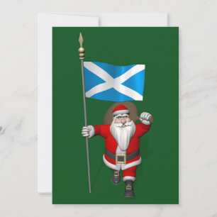 Cartes Pour Fêtes Annuelles Santa Claus Avec L'Enseigne De L'Ecosse