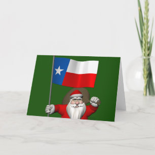 Cartes Pour Fêtes Annuelles Santa Claus Avec L'Enseigne Du Texas
