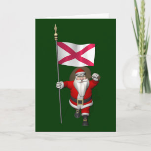 Cartes Pour Fêtes Annuelles Santa Claus Avec L'Ensigne D'Irlande Du Nord