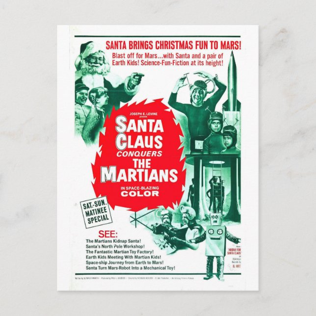 CARTES POUR FÊTES ANNUELLES SANTA CLAUS CONQUERS THE MARTIANS POSTCARD (Devant)
