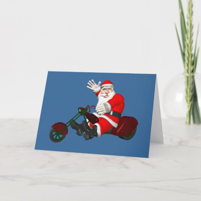 Cartes Pour Fêtes Annuelles Santa Claus En Moteur (Devant)
