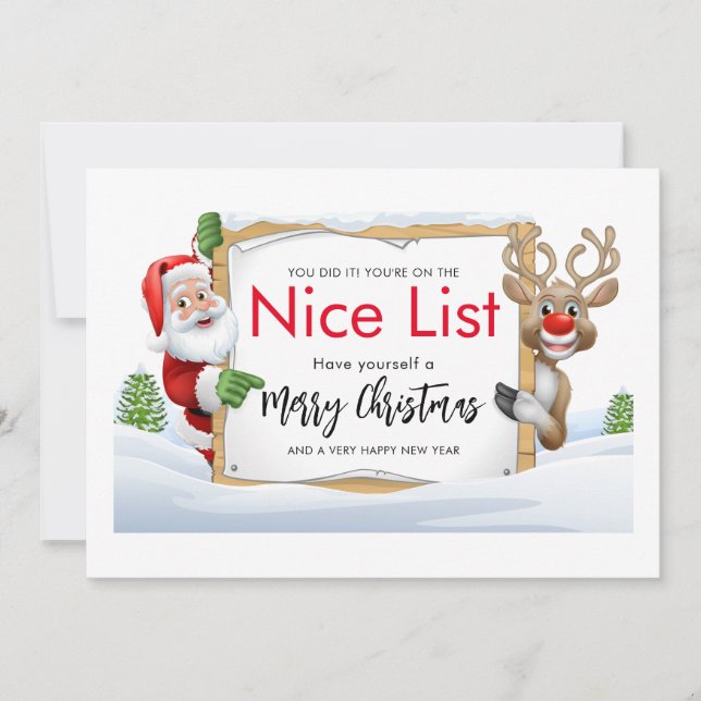 Cartes Pour Fêtes Annuelles Santa Claus Et Un Renard Rouge (Devant)