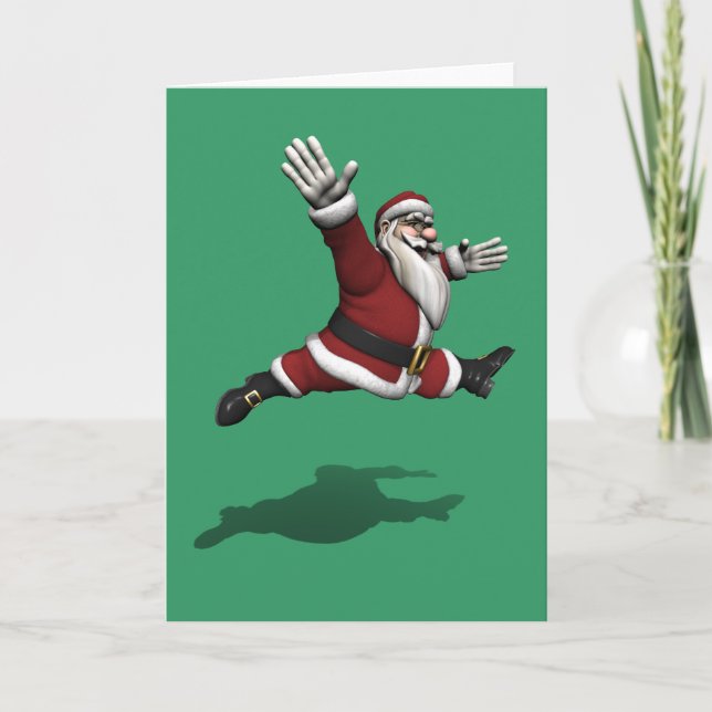 Cartes Pour Fêtes Annuelles Santa Claus Grand Jete (Devant)