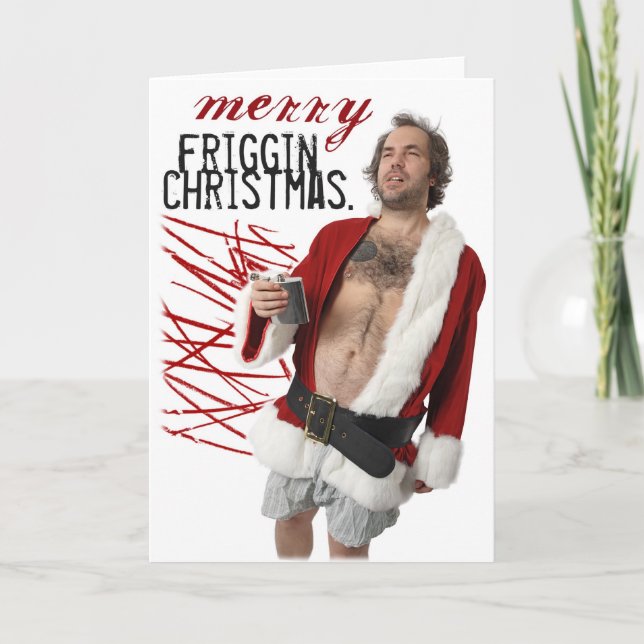 Cartes Pour Fêtes Annuelles santa claus ivre (Devant)