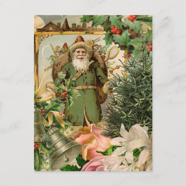 Cartes Pour Fêtes Annuelles Santa Claus Noël Antiquité Belle Art (Devant)