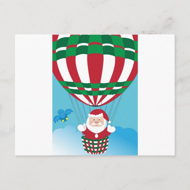 Cartes Pour Fêtes Annuelles Santa Claus on hot air balloon (Devant)