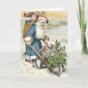 Cartes Pour Fêtes Annuelles Santa Claus Roue Jouets À feuillage persistant Bon