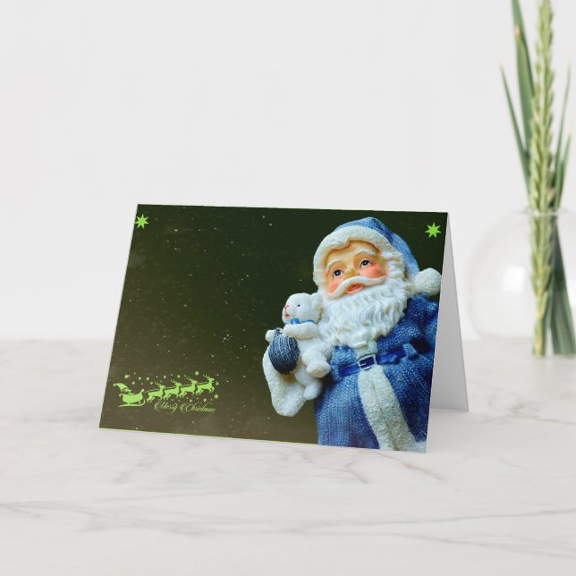Cartes Pour Fêtes Annuelles Santa Claus & Teddy bear Noël (Devant)