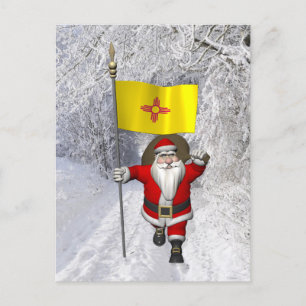 Cartes Pour Fêtes Annuelles Santa Claus With Ensign Of Nouveau-Mexique