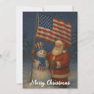 Cartes Pour Fêtes Annuelles Santa Clause with Snowman Christmas