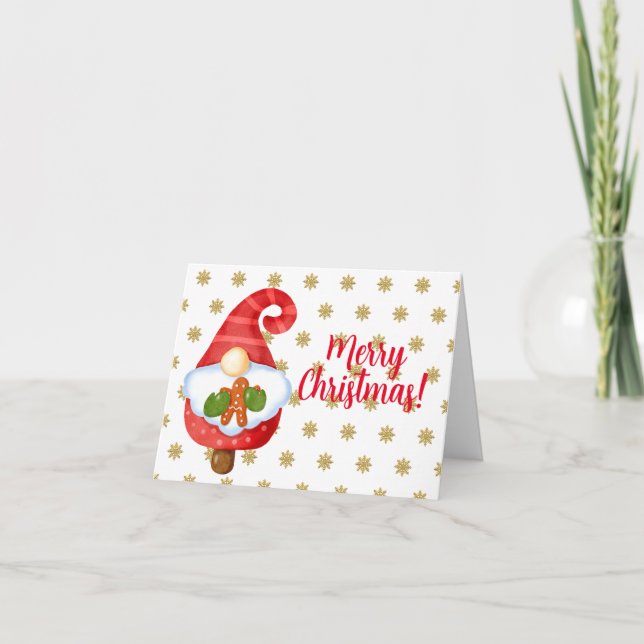 Cartes Pour Fêtes Annuelles Santa Gnome  (Devant)