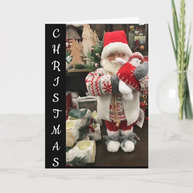 CARTES POUR FÊTES ANNUELLES SANTA HAPPY TO SAY **MERRY CHRISTMAS" (Devant)