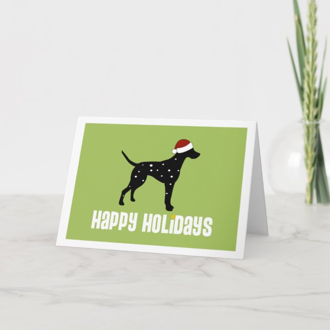 Cartes Pour Fêtes Annuelles Santa Hat dalmate (Devant)