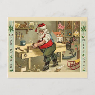 Cartes Pour Fêtes Annuelles Santa in his workshop