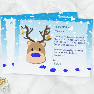 Cartes Pour Fêtes Annuelles Santa Letter, Christmas List, Postcard For kids