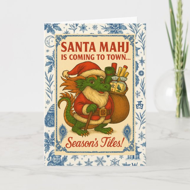 Cartes Pour Fêtes Annuelles Santa Mahj! Holiday Card (Devant)