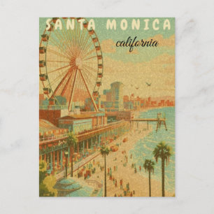 Cartes Pour Fêtes Annuelles santa monica monica californie voyage vintage cl