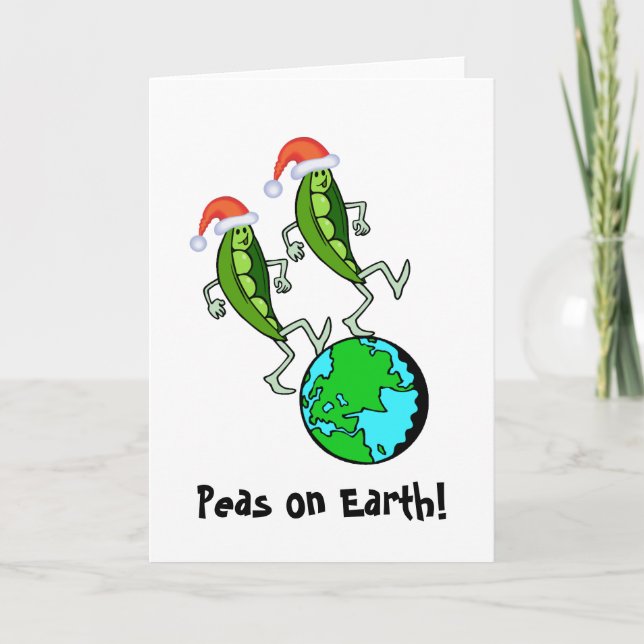 Cartes Pour Fêtes Annuelles Santa Peas on Earth (Devant)