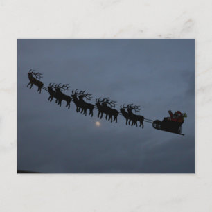 Cartes Pour Fêtes Annuelles Santa & Reindeer Silhouette