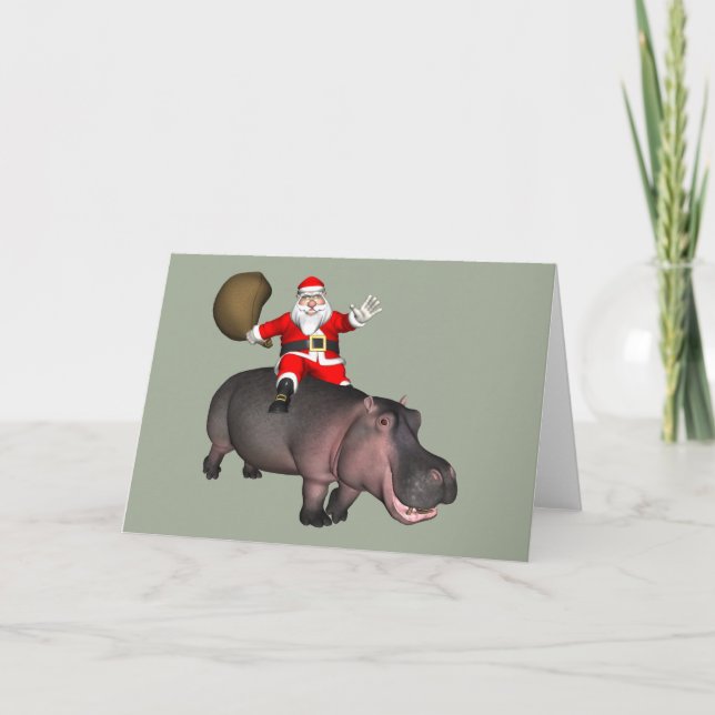 Cartes Pour Fêtes Annuelles Santa Riding (Devant)