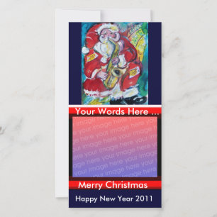 CARTES POUR FÊTES ANNUELLES SANTA & SAX, FÊTE DE NOËL