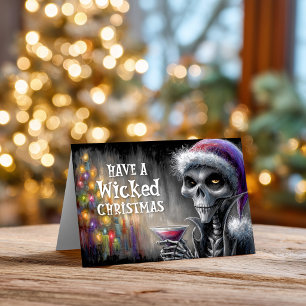 Cartes Pour Fêtes Annuelles Santa Skeleton Noël