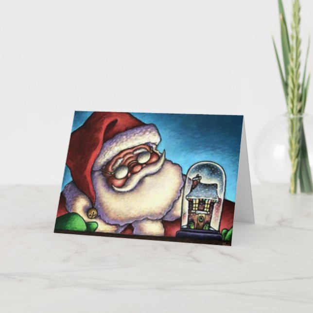 Cartes Pour Fêtes Annuelles santa_sno_globe (Devant)