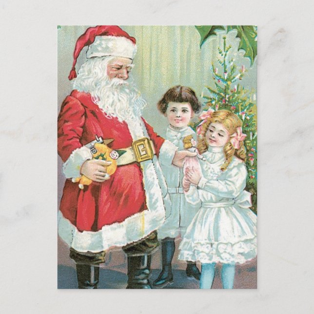 Cartes Pour Fêtes Annuelles Santa With Children (Devant)