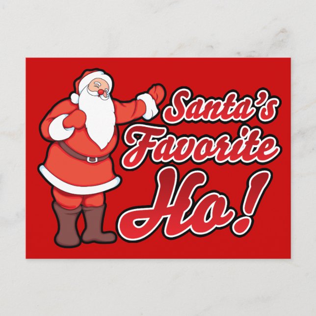 Cartes Pour Fêtes Annuelles Santas Favori HO (Devant)