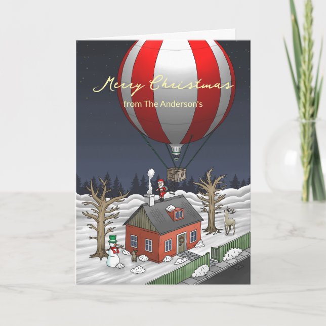 Cartes Pour Fêtes Annuelles Santa's Hot Air Balloon Flight (Devant)