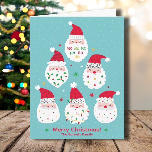 Cartes Pour Fêtes Annuelles Santas mignonnes aux hardes festives (Créateur téléchargé)