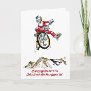 Cartes Pour Fêtes Annuelles Santa's Test Ride - BMX Christmas card