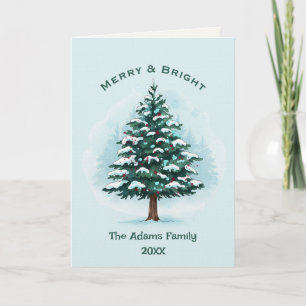 Cartes Pour Fêtes Annuelles Sapin de Noël à l'aquarelle élégant