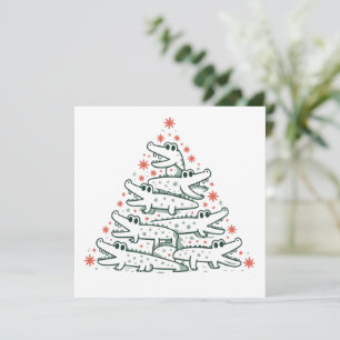 Cartes Pour Fêtes Annuelles Sapin de Noël Alligator Drôle Crocodile Floride 