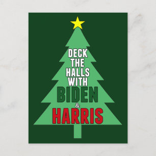 Cartes Pour Fêtes Annuelles Sapin de Noël Biden Harris Décorez les salles